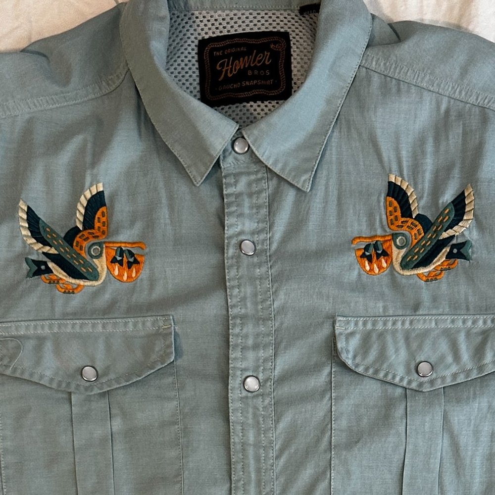 Howler Brothers Gaucho Snapshirt - Pelican